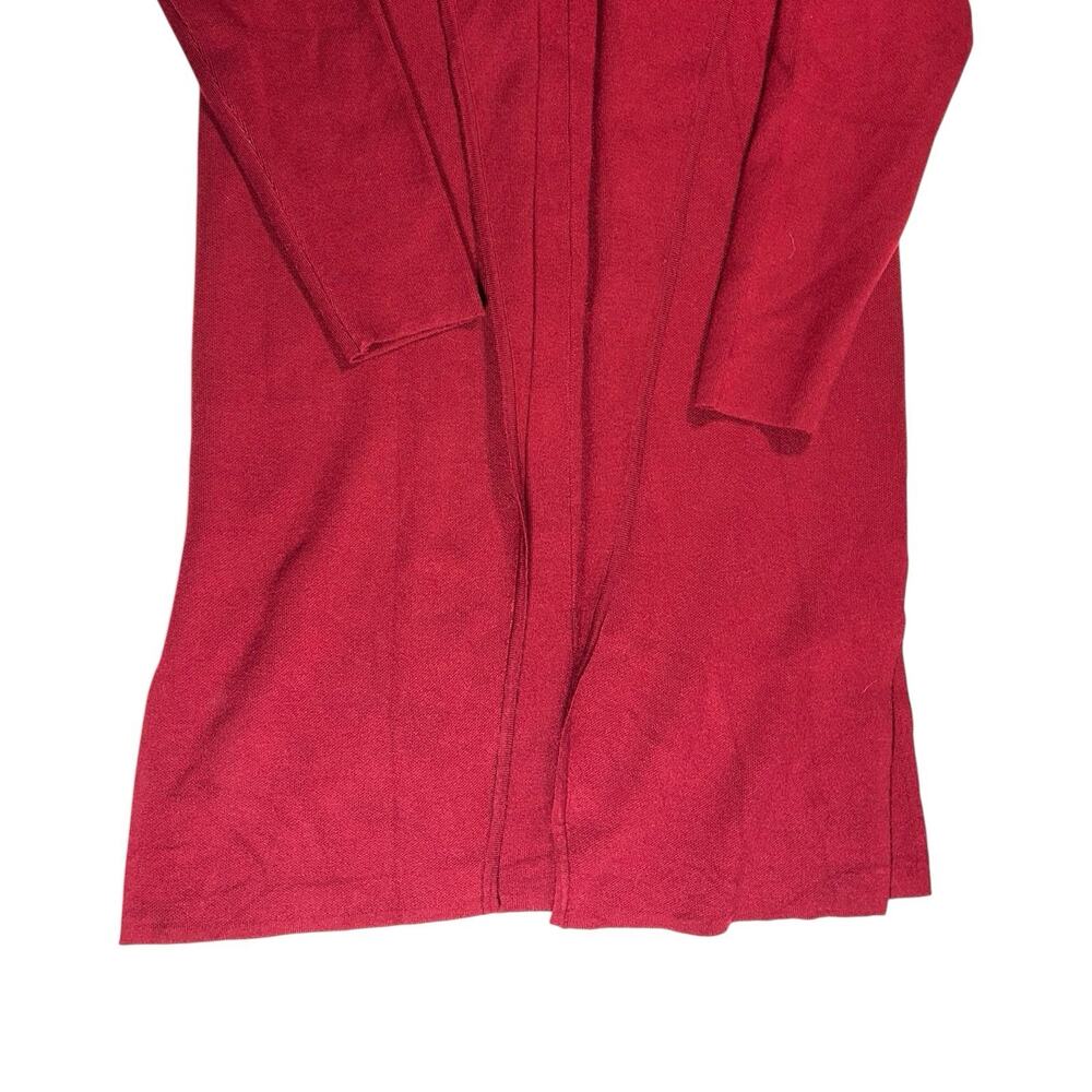 Merokeety Women’s Sz S Long Wool Blend Red Cardigan Knit Duster Coatigan Sweater - Picture 5 of 13